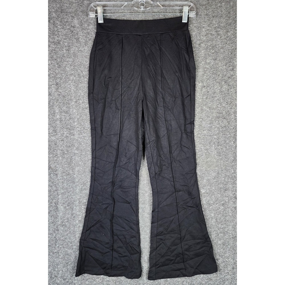Sincerely Jules Pants Womens XS Flare Black Pintuck High Rise Stretch EUC